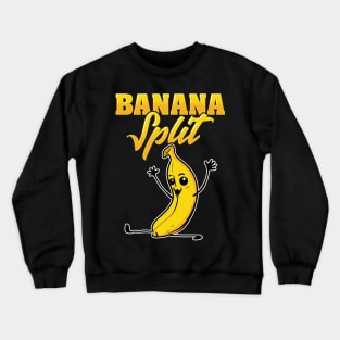 Cute & Funny Banana Split Gymnast Pun Crewneck Sweatshirt